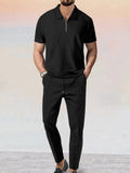 Athleisure Waffle 2-Piece Set Sets coofandy Black M 