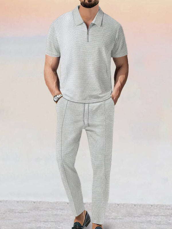 Athleisure Waffle 2-Piece Set Sets coofandy Grey M 