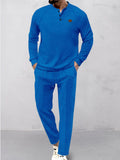 Breathable Waffle 2-Piece Tracksuit Set Sets coofandy Blue S 