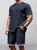 Simple 2-Piece Tracksuit Set Sets coofandy Navy Blue S 
