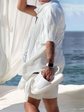 Lightweight Drape Button Down Shirt Set Sets coofandy 