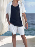 Lightweight Drape Button Down Shirt Set Sets coofandy 