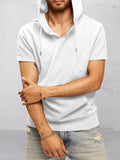 Leisure Simple Hooded Top Tops coofandy White S 