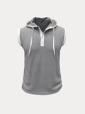 Soft Waffle Hooded Tank Top Tank Tops coofandy 