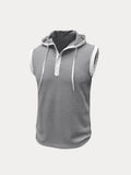 Soft Waffle Hooded Tank Top Tank Tops coofandy 