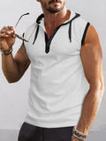 Soft Waffle Hooded Tank Top Tank Tops coofandy White S 