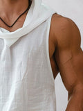 Essential 100% Cotton Hooded Tank Top Tank Tops coofandy 