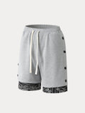 Stylish Paisley Trim Shorts Shorts coofandy 