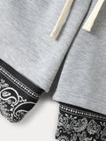 Stylish Paisley Trim Shorts Shorts coofandy 
