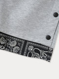 Stylish Paisley Trim Shorts Shorts coofandy 