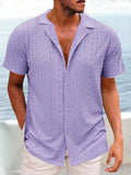Breezy Eyelet Casual Shirt Shirts coofandy Lavender S 