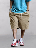Versatile Utility Cargo Shorts Shorts coofandy Khaki S 