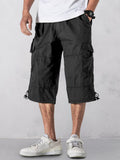 Casual Utility Cargo Capri Pants Shorts coofandy Black S 