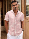 Tie Dye 100% Cotton Shirt Shirts coofandy Pink M 