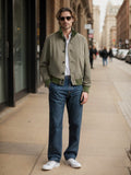 Casual Contrast Collar Jacket Jackets coofandy 