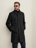 Classic Simple Trench Coat Coat coofandy Black M 