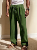 Everyday Relaxation Pit-Striped Pants Sets coofandy Green S 
