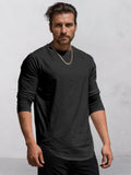 Comfort Long Sleeves T-shirt T-Shirt coofandy Black M 