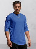 Comfort Long Sleeves T-shirt T-Shirt coofandy Blue M 