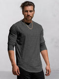 Comfort Long Sleeves T-shirt T-Shirt coofandy Dark Grey M 