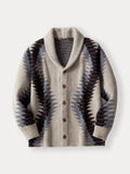 Geometric Print Knit Cardigans Cardigans coofandy 