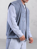 Casual Double Breasted Suede Vest Vest coofandy 