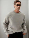 Smart Casual Minimalist Knit Pullover Sweaters coofandy Light Grey L 