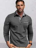 Classic Regular Fit Contrast Plaid Shirt Shirts coofandy Grey S 