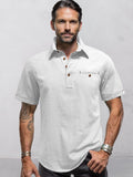 Minimalist Linen Style Shirt Shirts coofandy White S 
