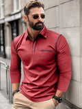 Casual Relaxed Fit Polo Shirt Polos coofandy Red S 