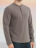Essential 100% Cotton Henley Shirt Shirts coofandy 