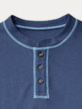 Comfy Versatile Waffle Henley Shirt