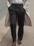 Elegant Simple Regular Fit Suit Pants Pants coofandy Black S 