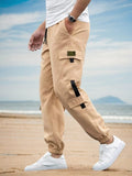 Stylish Casual Cargo Pants Pants coofandy Khaki S 