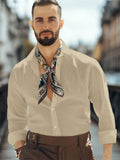 Essential Basic Solid Cotton Shirt Shirts coofandy Khaki S 
