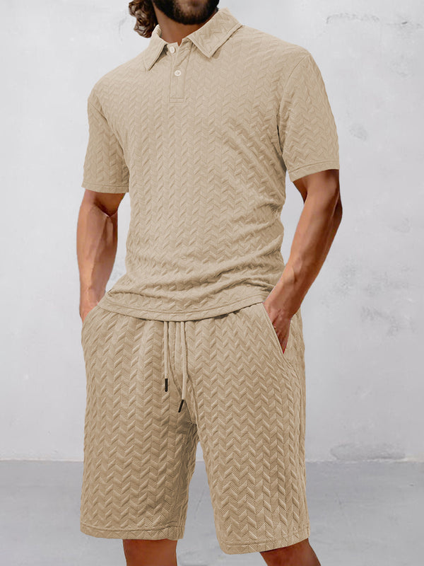 Lässiges, strukturiertes Jacquard-Set