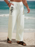 Relaxed Fit Hose mit Kokosnussbaum-Print