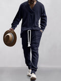 Athleisure-Set mit Jacquard-Zopfmuster