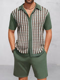 Casual Jacquard Knit 2-Piece Set