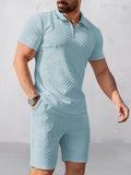 Trendy Textured Polo Shorts Outfit
