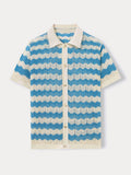 Stylish Openwork Jacquard Ripple Knit Shirt