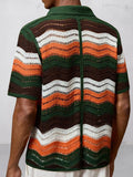 Trendy Openwork Crochet Knit Shirt