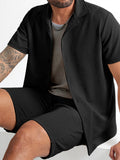Simple Loose Fit Textured 2-Piece Set