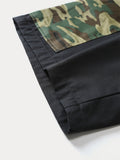 Fashion Camouflage Splicing Cargo Shorts