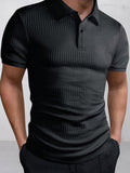 Stylish Jacquard Textured Polo Shirt