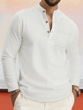 Casual Comfy Waffle Henley Shirt