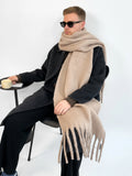 Soft Thick Mohair Tassel Scarf