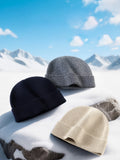 Elastic Wool Blend Knit Beanie