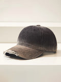 Distressed Gradient Cotton Denim Cap
