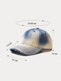 Distressed Gradient Cotton Denim Cap